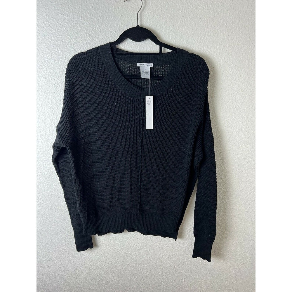 Sweet‎ Romeo Sweater Womens Small Black Long Sleeve Top